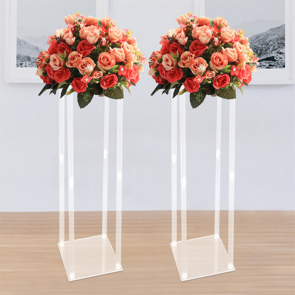 Everly Quinn Clear Wedding Flower Stand, Wedding Geometric Flower Vase